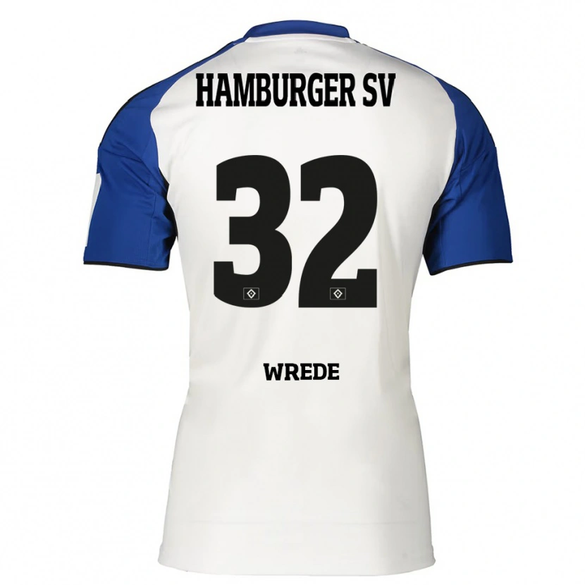 Danxen Enfant Maillot Lotta Wrede #32 Blanc Bleu Tenues Domicile 2025/26 T-Shirt