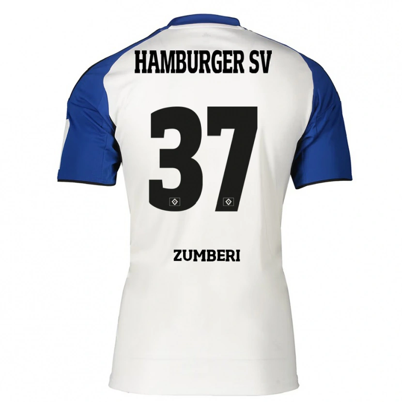 Danxen Enfant Maillot Valon Zumberi #37 Blanc Bleu Tenues Domicile 2025/26 T-Shirt