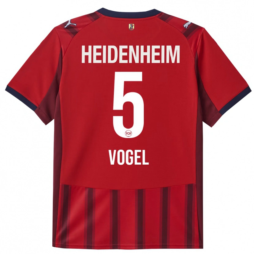 Danxen Enfant Maillot Maximilian Vogel #5 Rouge Marine Tenues Domicile 2025/26 T-Shirt