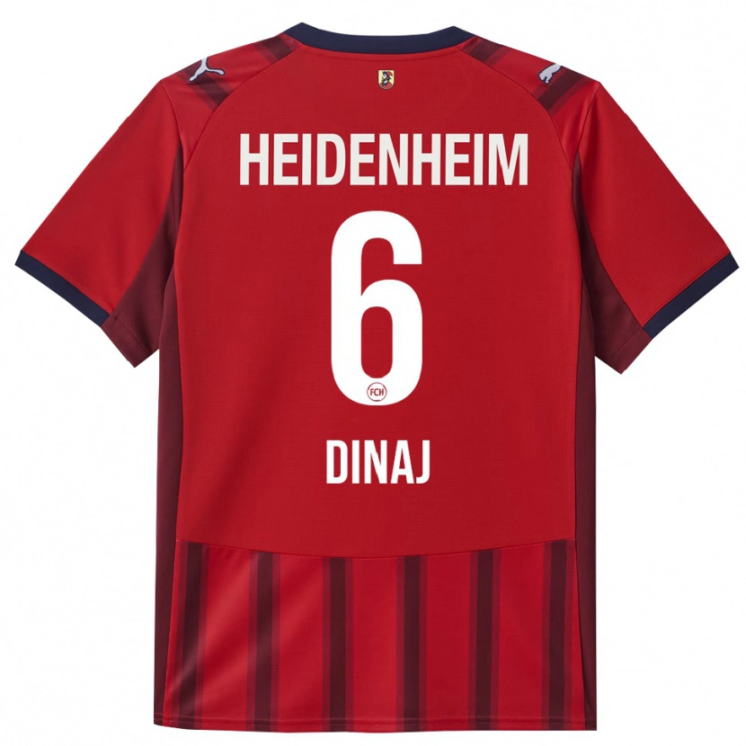 Danxen Enfant Maillot Leonard Dinaj #6 Rouge Marine Tenues Domicile 2025/26 T-Shirt