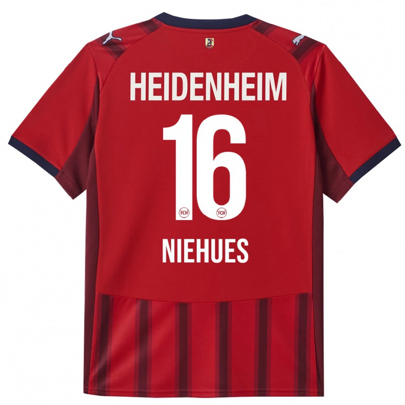 Danxen Enfant Maillot Julian Niehues #16 Rouge Marine Tenues Domicile 2025/26 T-Shirt