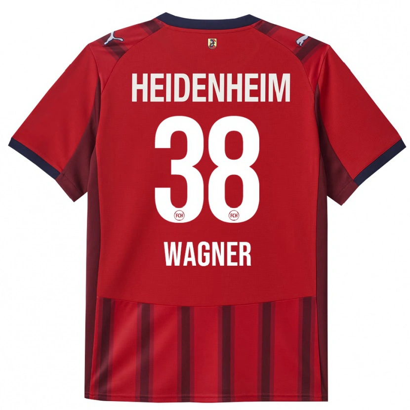 Danxen Enfant Maillot Yannik Wagner #38 Rouge Marine Tenues Domicile 2025/26 T-Shirt