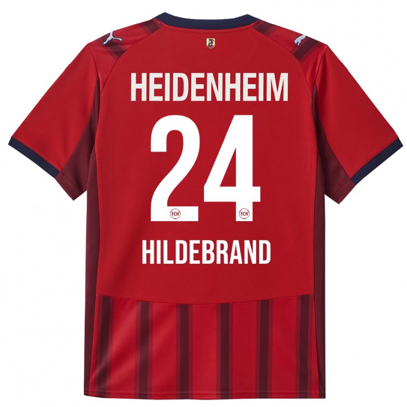 Danxen Enfant Maillot Jan Hildebrandt #24 Rouge Marine Tenues Domicile 2025/26 T-Shirt