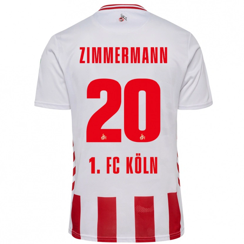 Danxen Enfant Maillot Nick Zimmermann #20 Blanc Rouge Tenues Domicile 2025/26 T-Shirt