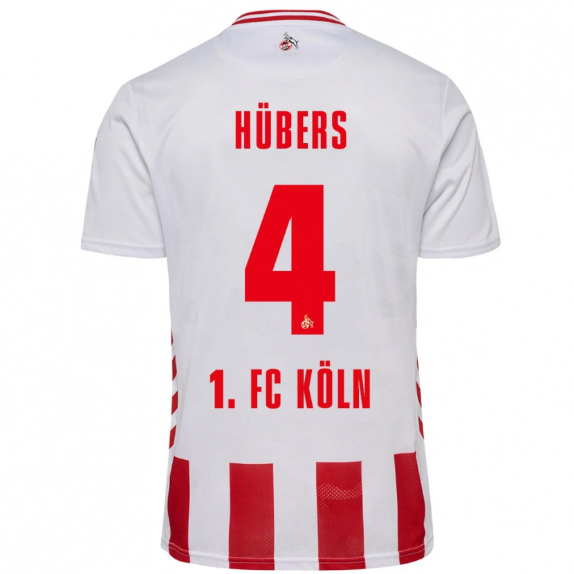 Danxen Enfant Maillot Timo Hübers #4 Blanc Rouge Tenues Domicile 2025/26 T-Shirt