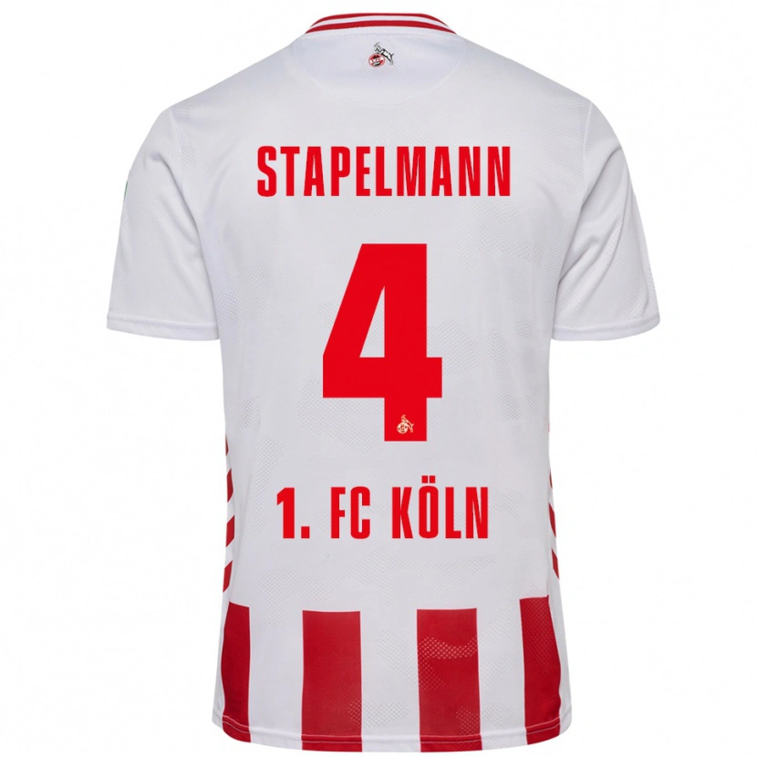 Danxen Enfant Maillot Luis Stapelmann #4 Blanc Rouge Tenues Domicile 2025/26 T-Shirt
