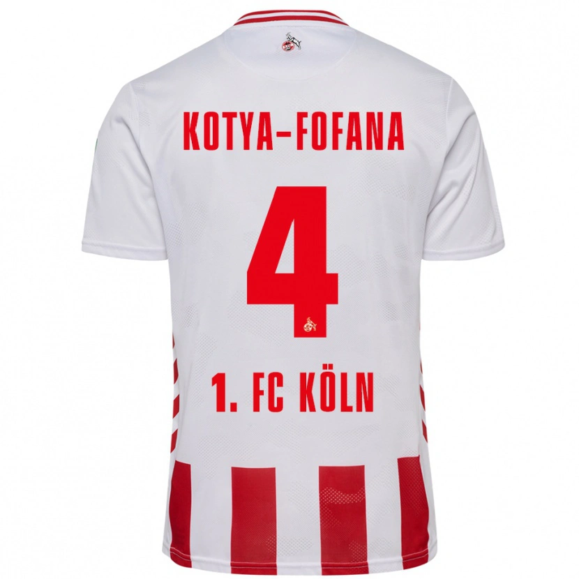 Danxen Enfant Maillot Assad Kotya-Fofana #4 Blanc Rouge Tenues Domicile 2025/26 T-Shirt