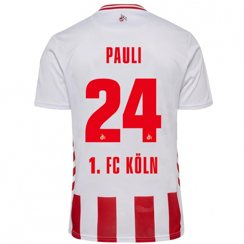 Danxen Enfant Maillot Julian Pauli #24 Blanc Rouge Tenues Domicile 2025/26 T-Shirt