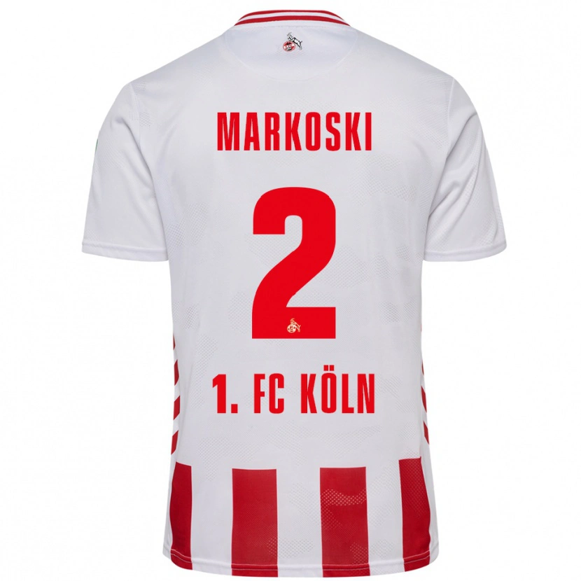 Danxen Enfant Maillot Kristian Markoski #2 Blanc Rouge Tenues Domicile 2025/26 T-Shirt