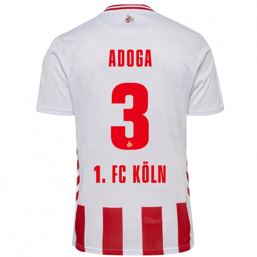 Danxen Enfant Maillot Brian Adoga #3 Blanc Rouge Tenues Domicile 2025/26 T-Shirt