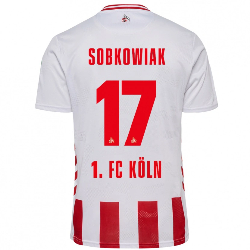 Danxen Enfant Maillot Jannis Sobkowiak #17 Blanc Rouge Tenues Domicile 2025/26 T-Shirt