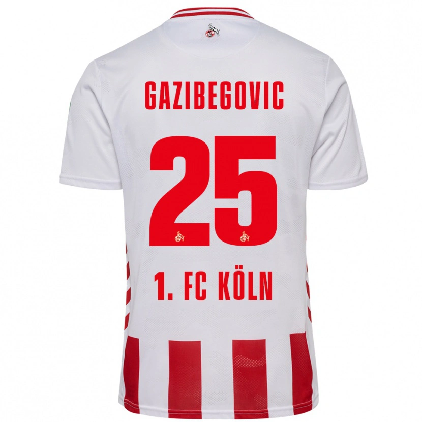 Danxen Enfant Maillot Jusuf Gazibegovic #25 Blanc Rouge Tenues Domicile 2025/26 T-Shirt
