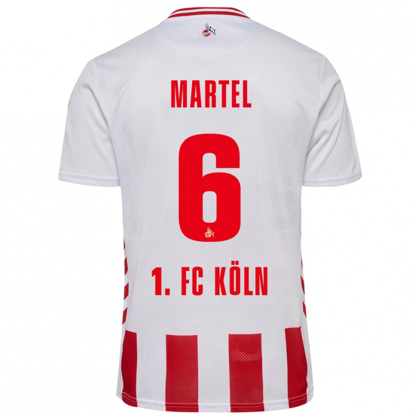 Danxen Enfant Maillot Eric Martel #6 Blanc Rouge Tenues Domicile 2025/26 T-Shirt