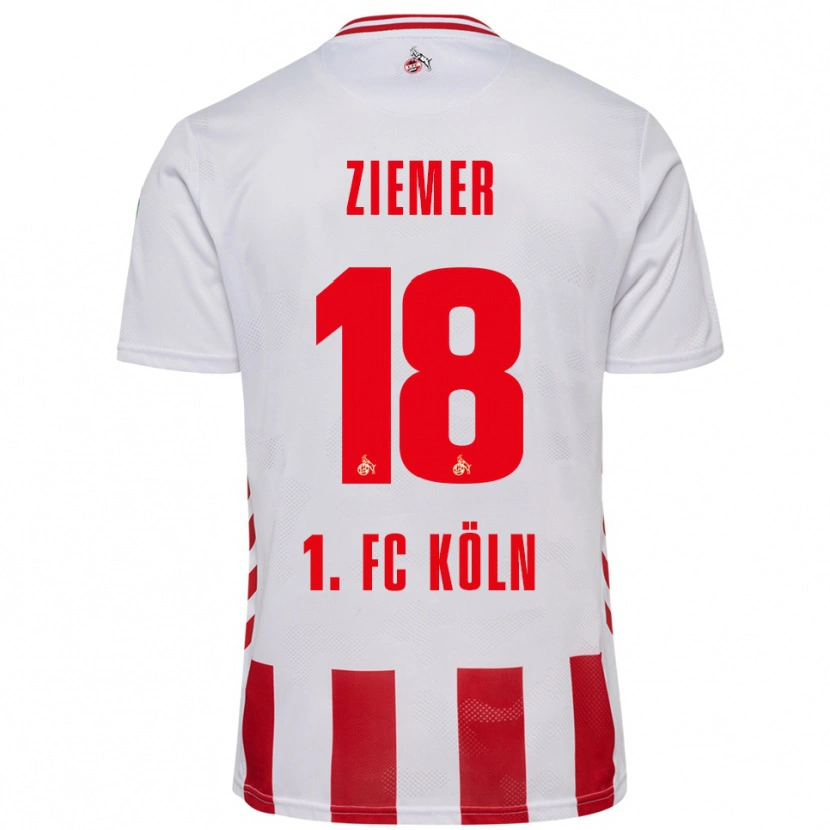 Danxen Enfant Maillot Taylor Ziemer #18 Blanc Rouge Tenues Domicile 2025/26 T-Shirt