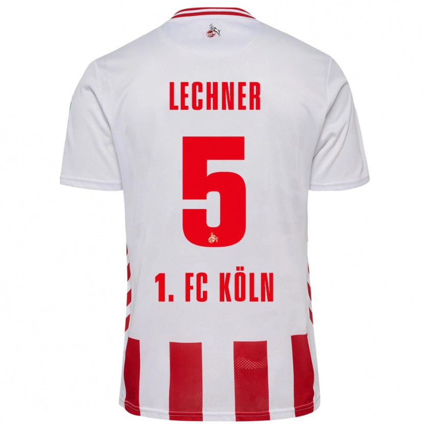 Danxen Enfant Maillot Luca Lechner #5 Blanc Rouge Tenues Domicile 2025/26 T-Shirt