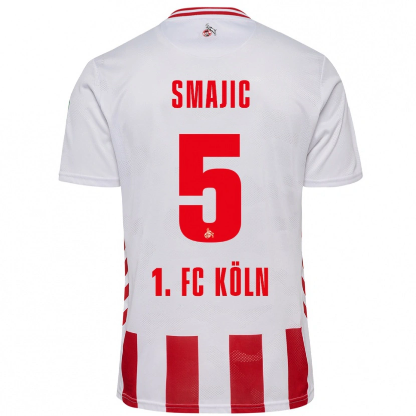 Danxen Enfant Maillot Rijad Smajic #5 Blanc Rouge Tenues Domicile 2025/26 T-Shirt