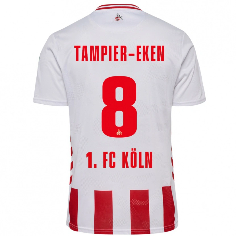 Danxen Enfant Maillot Pierre Tampier-Eken #8 Blanc Rouge Tenues Domicile 2025/26 T-Shirt