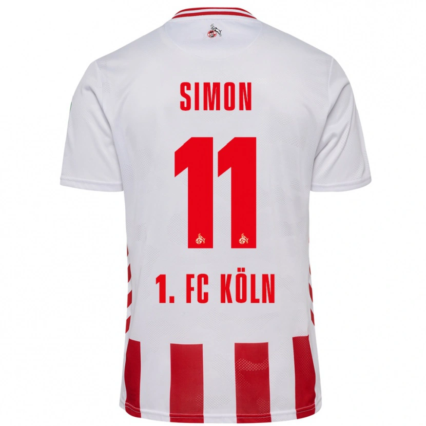Danxen Enfant Maillot Josias Simon #11 Blanc Rouge Tenues Domicile 2025/26 T-Shirt