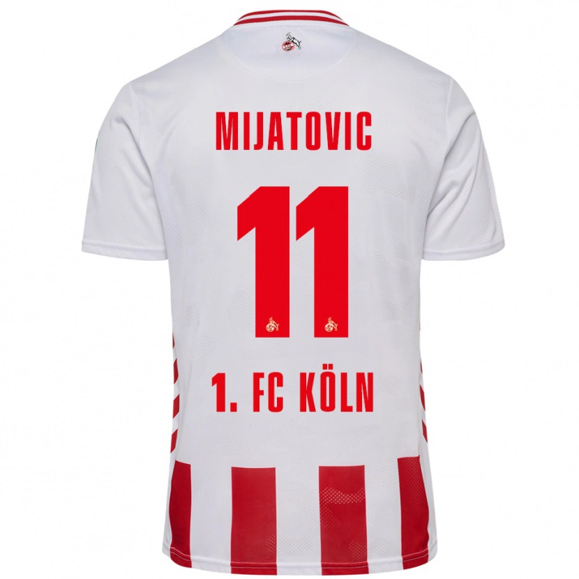 Danxen Enfant Maillot Luca Mijatovic #11 Blanc Rouge Tenues Domicile 2025/26 T-Shirt