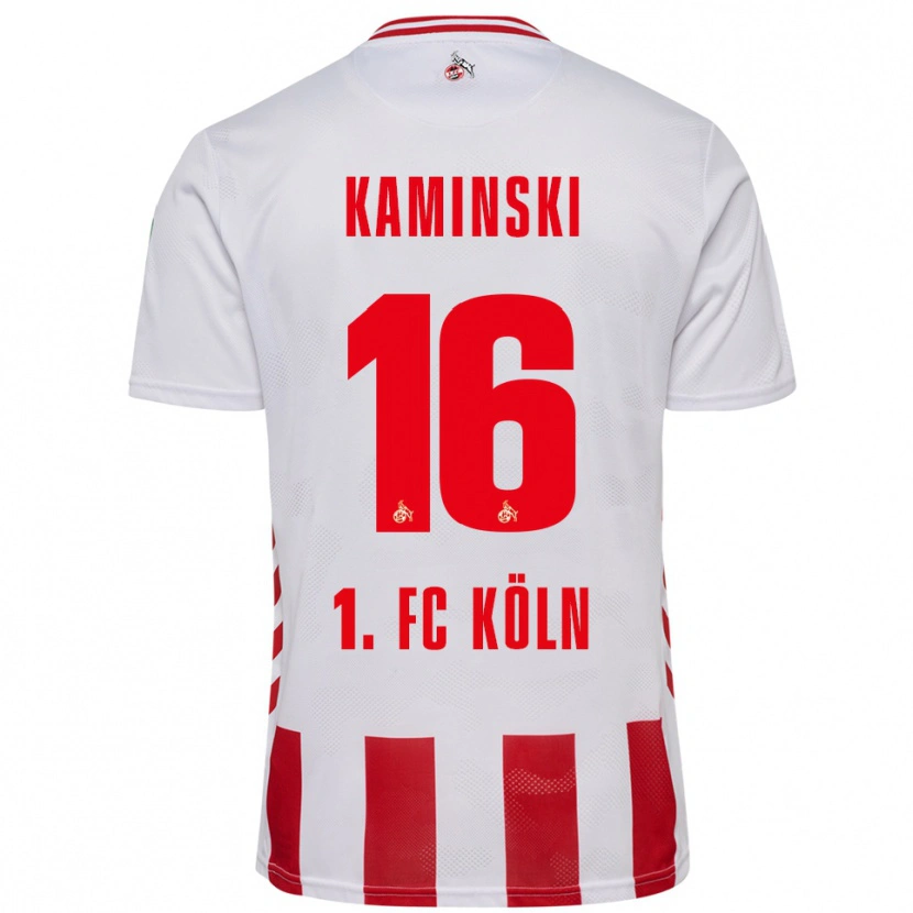 Danxen Enfant Maillot Jakub Kaminski #16 Blanc Rouge Tenues Domicile 2025/26 T-Shirt