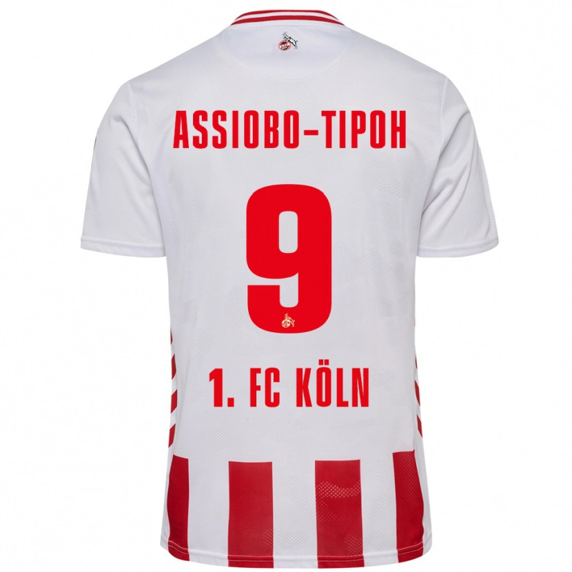 Danxen Enfant Maillot Elfried Assiobo-Tipoh #9 Blanc Rouge Tenues Domicile 2025/26 T-Shirt