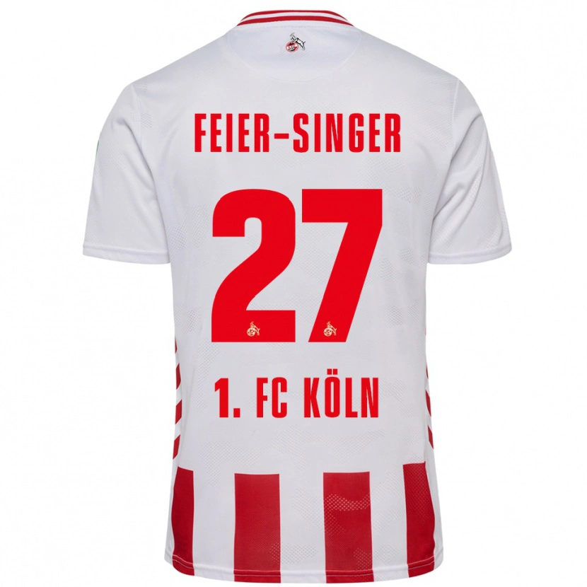 Danxen Enfant Maillot Laura Feier-Singer #27 Blanc Rouge Tenues Domicile 2025/26 T-Shirt