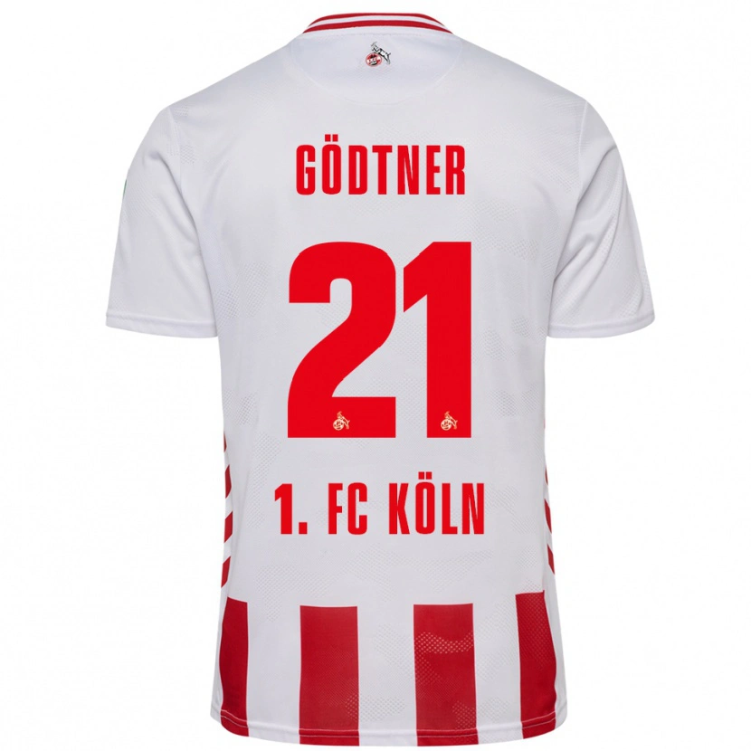 Danxen Enfant Maillot Matteo Gödtner #21 Blanc Rouge Tenues Domicile 2025/26 T-Shirt