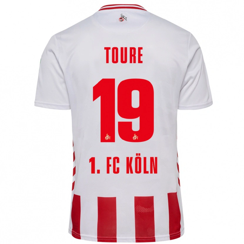 Danxen Enfant Maillot Safyan Toure #19 Blanc Rouge Tenues Domicile 2025/26 T-Shirt