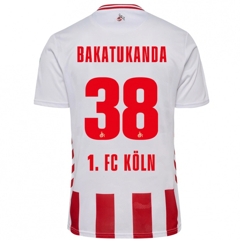 Danxen Enfant Maillot Elias Bakatukanda #38 Blanc Rouge Tenues Domicile 2025/26 T-Shirt