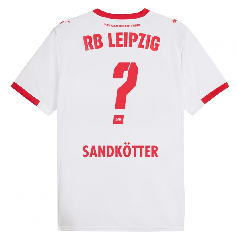 Danxen Enfant Maillot Constantin Sandkötter #0 Blanc Rouge Tenues Domicile 2025/26 T-Shirt