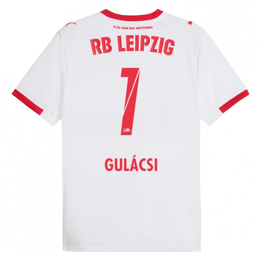 Danxen Enfant Maillot Péter Gulácsi #1 Blanc Rouge Tenues Domicile 2025/26 T-Shirt
