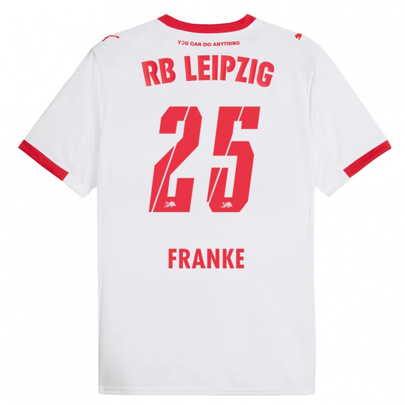 Danxen Enfant Maillot Lenny Franke #25 Blanc Rouge Tenues Domicile 2025/26 T-Shirt
