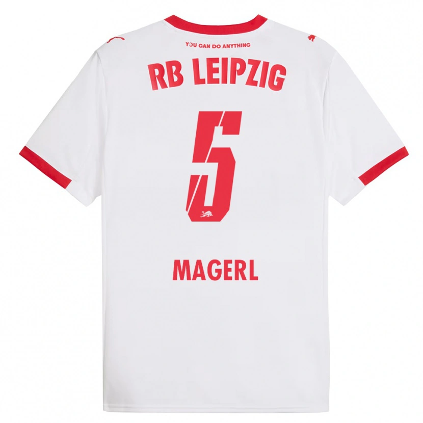 Danxen Enfant Maillot Julia Magerl #5 Blanc Rouge Tenues Domicile 2025/26 T-Shirt