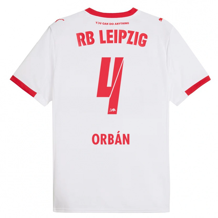 Danxen Enfant Maillot Willi Orbán #4 Blanc Rouge Tenues Domicile 2025/26 T-Shirt