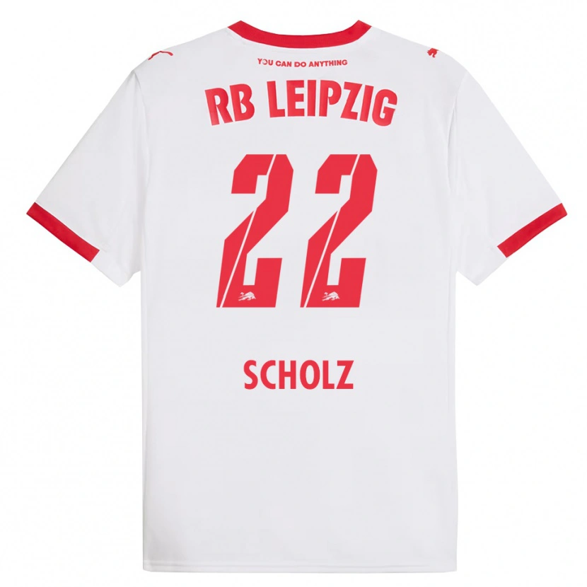 Danxen Enfant Maillot Emil Scholz #22 Blanc Rouge Tenues Domicile 2025/26 T-Shirt