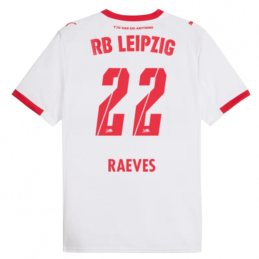Danxen Enfant Maillot Dries Raeves #22 Blanc Rouge Tenues Domicile 2025/26 T-Shirt