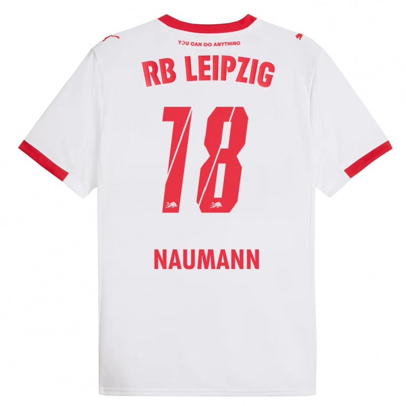 Danxen Enfant Maillot Carlos Naumann #18 Blanc Rouge Tenues Domicile 2025/26 T-Shirt