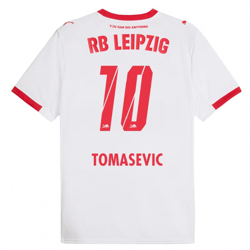 Danxen Enfant Maillot Niko Tomasevic #10 Blanc Rouge Tenues Domicile 2025/26 T-Shirt