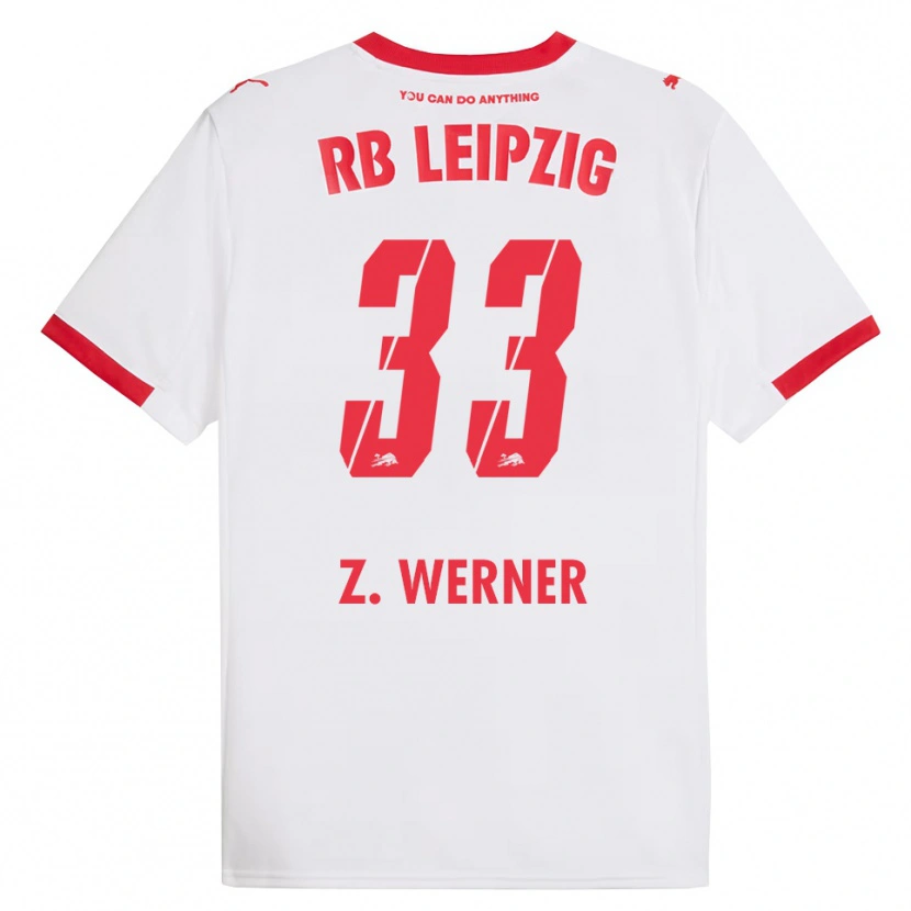Danxen Enfant Maillot Zoé Werner #33 Blanc Rouge Tenues Domicile 2025/26 T-Shirt