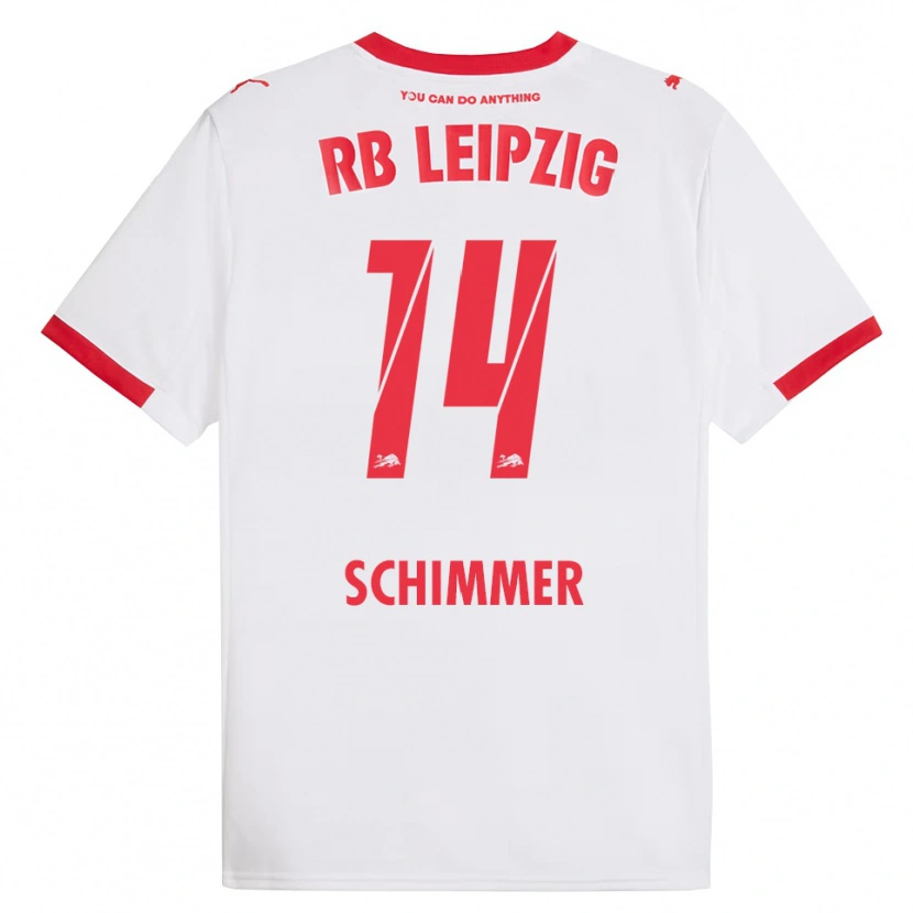 Danxen Enfant Maillot Marleen Schimmer #14 Blanc Rouge Tenues Domicile 2025/26 T-Shirt