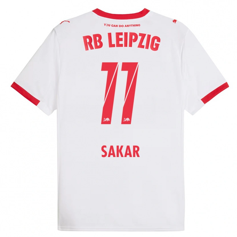 Danxen Enfant Maillot Faik Sakar #11 Blanc Rouge Tenues Domicile 2025/26 T-Shirt