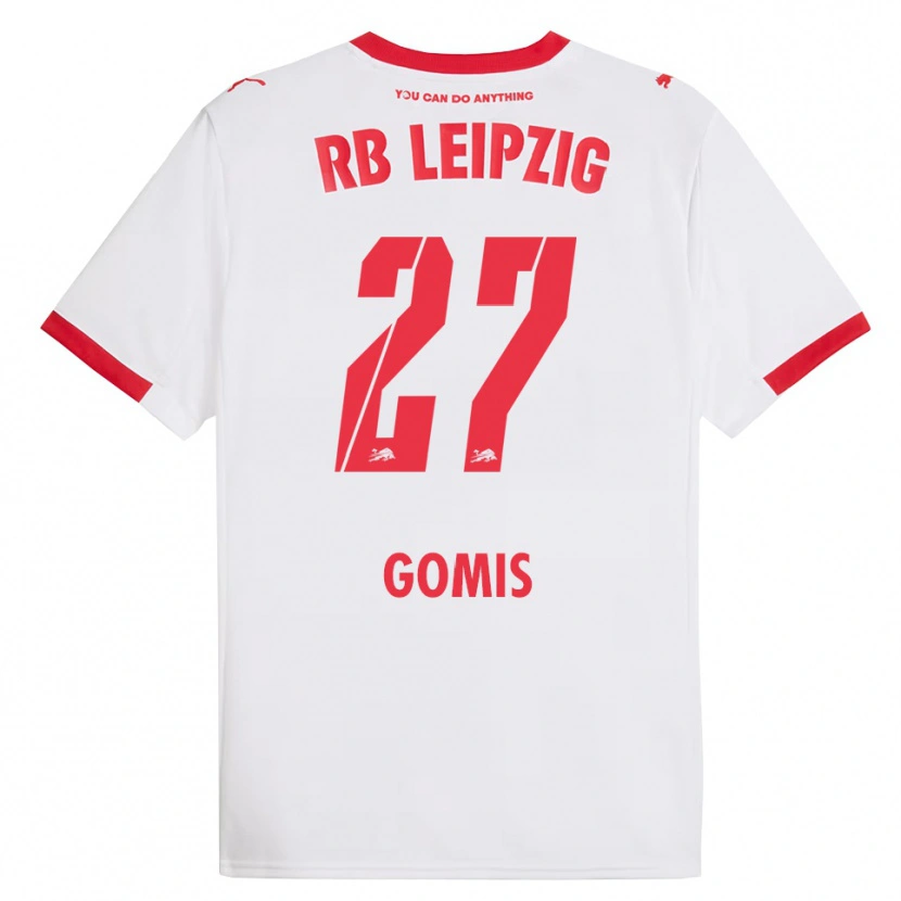 Danxen Enfant Maillot Tidiam Gomis #27 Blanc Rouge Tenues Domicile 2025/26 T-Shirt