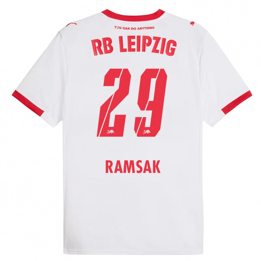 Danxen Enfant Maillot Robert Ramsak #29 Blanc Rouge Tenues Domicile 2025/26 T-Shirt