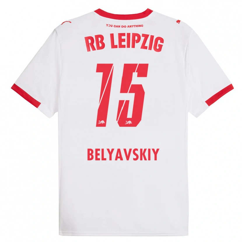 Danxen Enfant Maillot David Belyavskiy #15 Blanc Rouge Tenues Domicile 2025/26 T-Shirt