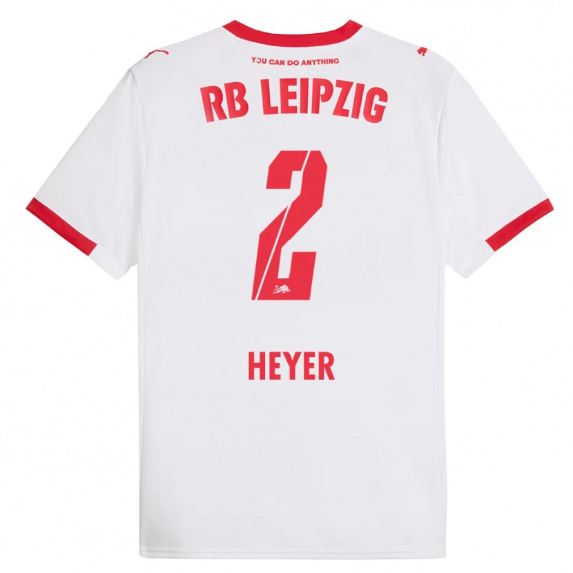 Danxen Enfant Maillot Friedrich Heyer #2 Blanc Rouge Tenues Domicile 2025/26 T-Shirt