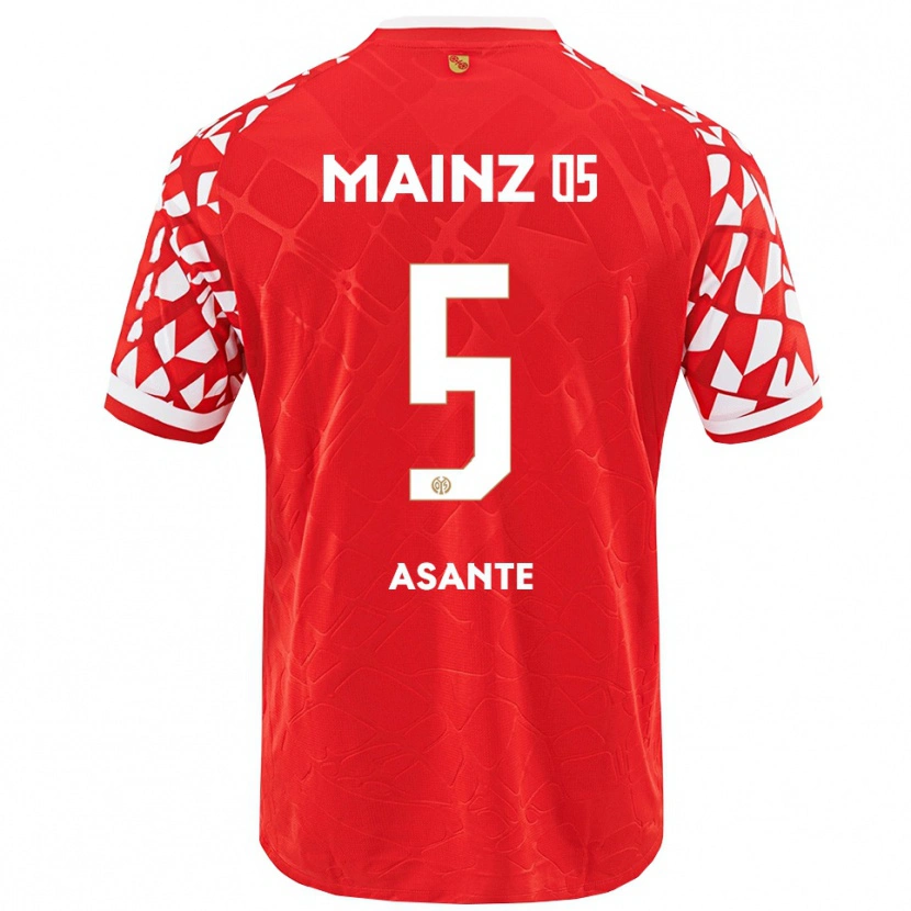 Danxen Enfant Maillot Marvin Asante #5 Rouge Blanc Tenues Domicile 2025/26 T-Shirt