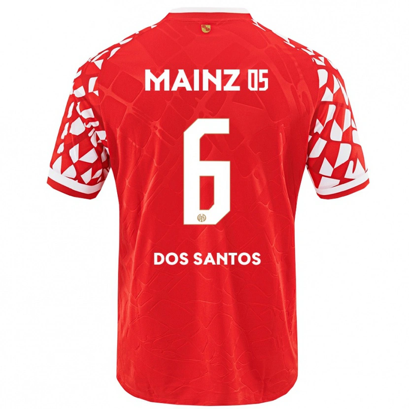 Danxen Enfant Maillot Alexandre Tavares Dos Santos #6 Rouge Blanc Tenues Domicile 2025/26 T-Shirt