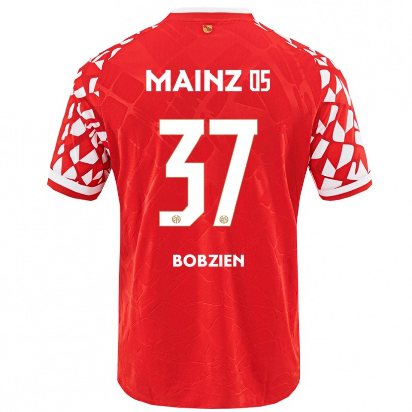 Danxen Enfant Maillot Ben Bobzien #37 Rouge Blanc Tenues Domicile 2025/26 T-Shirt