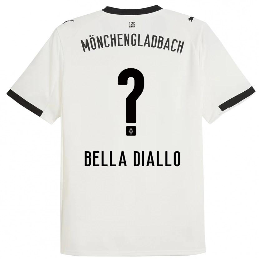 Danxen Enfant Maillot Oumar Bella Diallo #0 Blanc Noir Tenues Domicile 2025/26 T-Shirt
