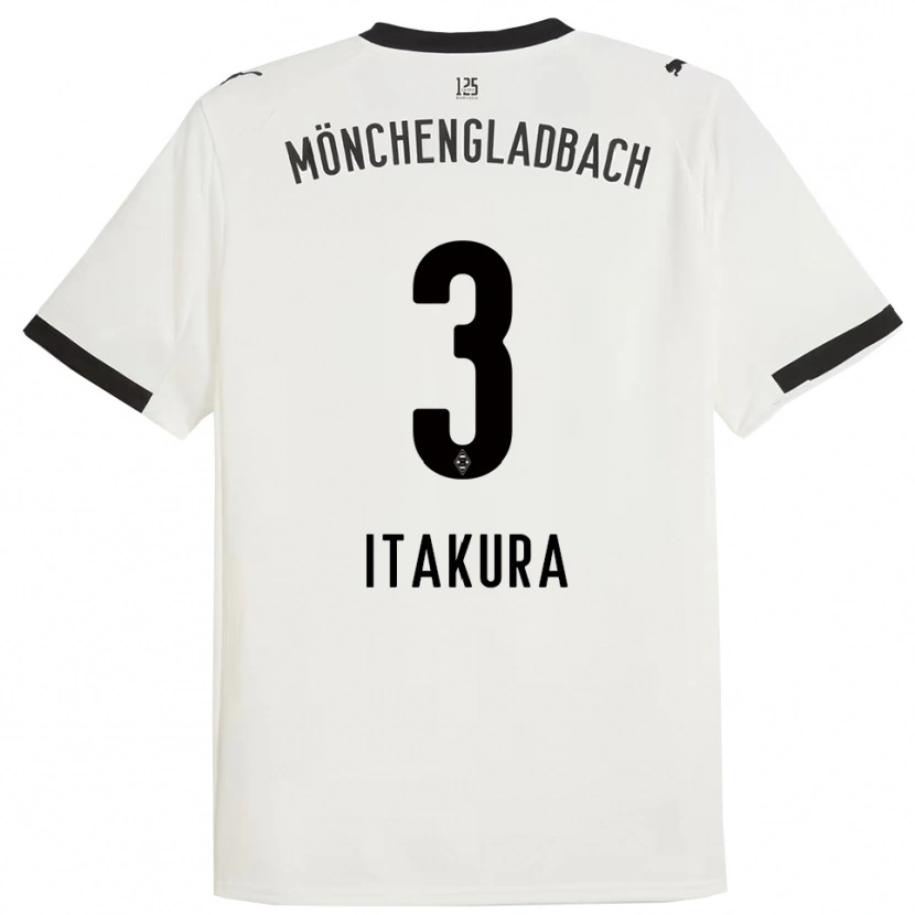 Danxen Enfant Maillot Ko Itakura #3 Blanc Noir Tenues Domicile 2025/26 T-Shirt